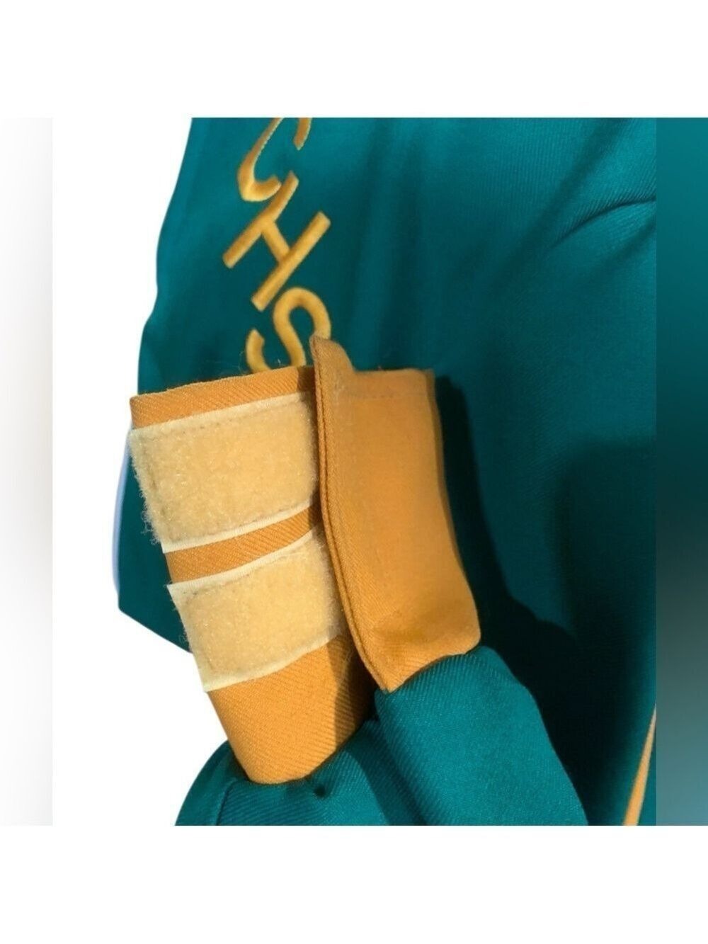 Vintage 70’s green and gold long sleeved pull over band jacket size M - Picture 5 of 7